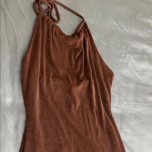 Fashion Nova Rust Halter Dress